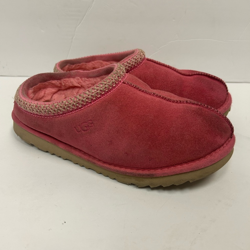 Ugg Womens Tasman Slippers Sz 6 Pink Suede Sheepskin Slip On Casual Barbie Core - Picture 9 of 11